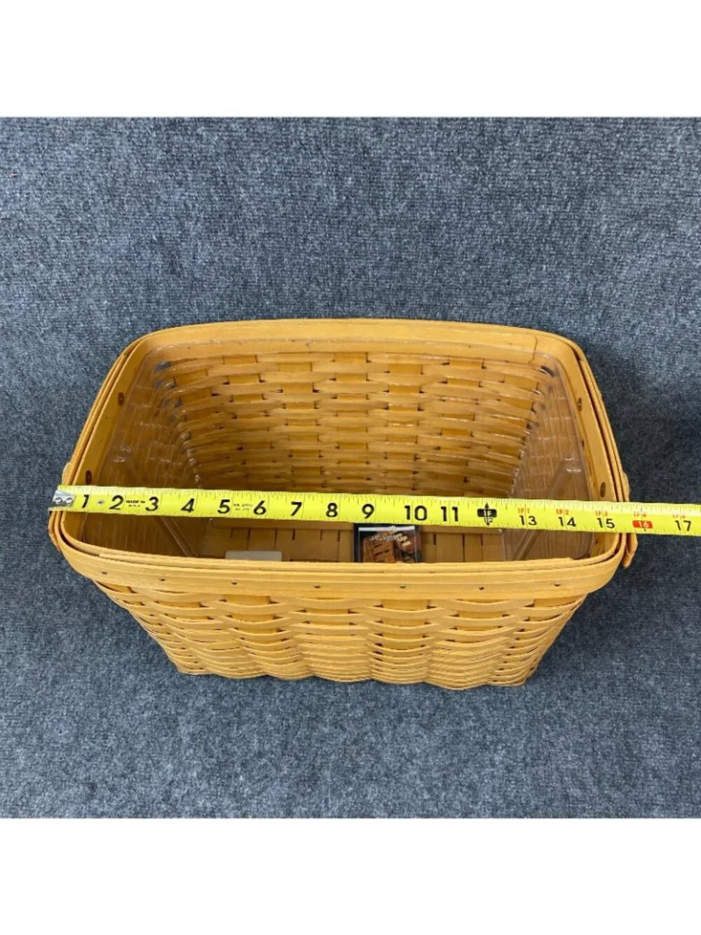 Longaberger Basket Newspaper Magazine 1999 Protector Divider Leather Handles